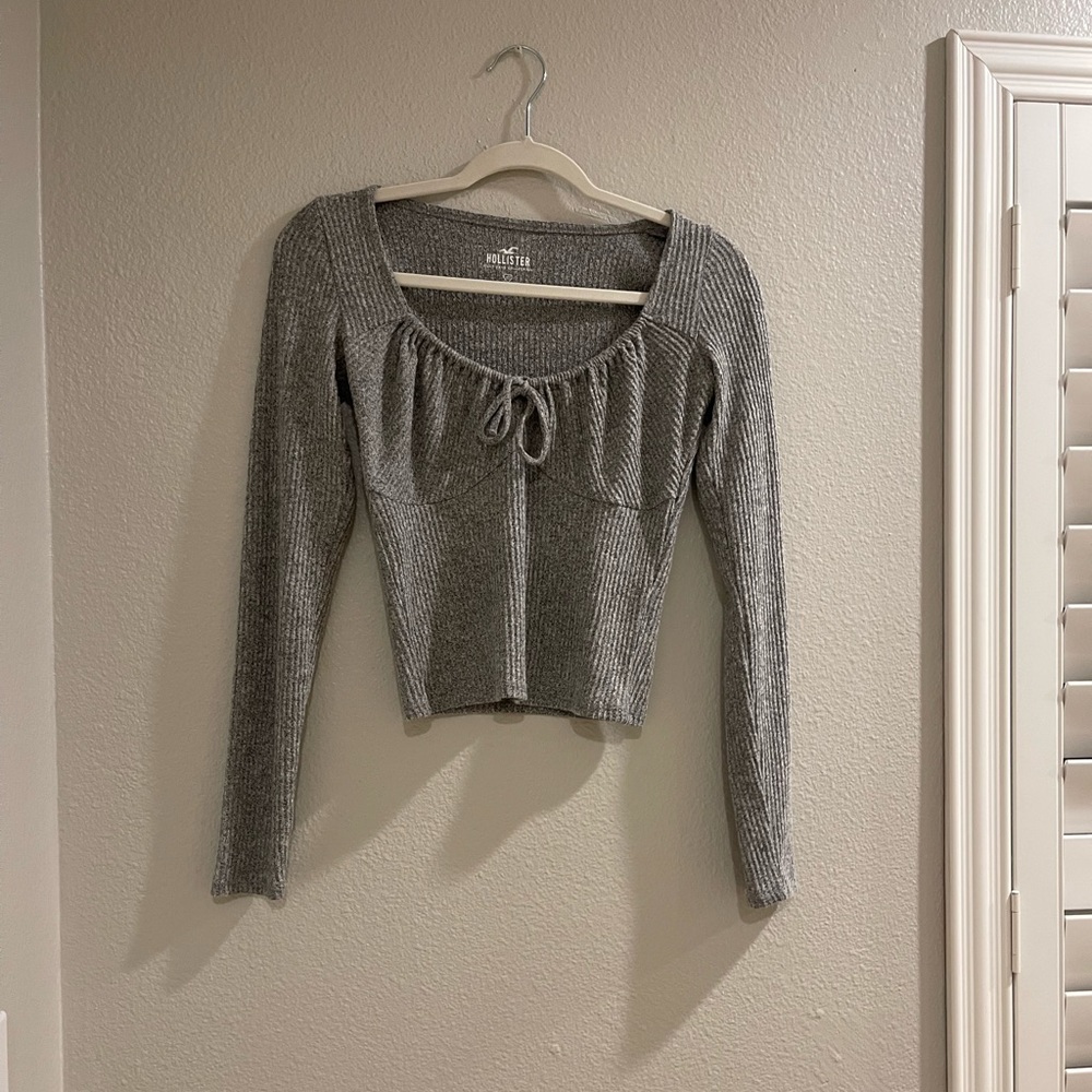 Hollister Grey Knit Longsleeve Top